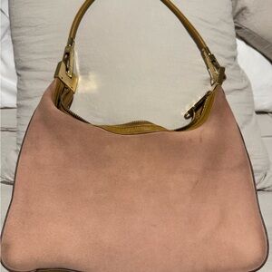 Vintage Pink Elegant Pink Suede Handbag
